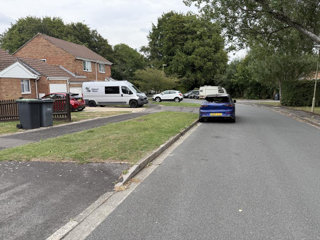 Lot: 36 - FREEHOLD PARCELS OF LAND, ACCESSWAYS AND PARKING AREAS - Grass roadway and cars